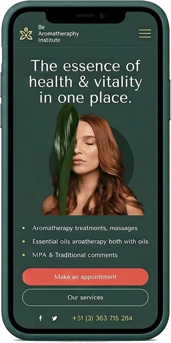 Michilli desktop and mobile website layouts showing Explore Our Work section with retail, residential, commercial, and hospitality categories.