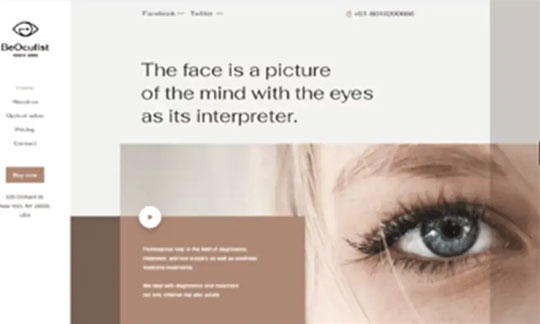 Katsky Korins desktop homepage hero featuring firm tagline and office interior background.